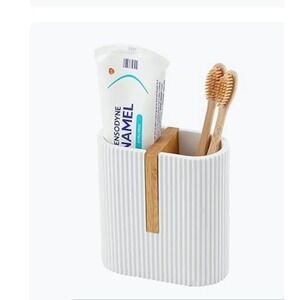 rejomiik Toothbrush Holders for Bathrooms Countertop, 2 Slots Electric Tooth Bru